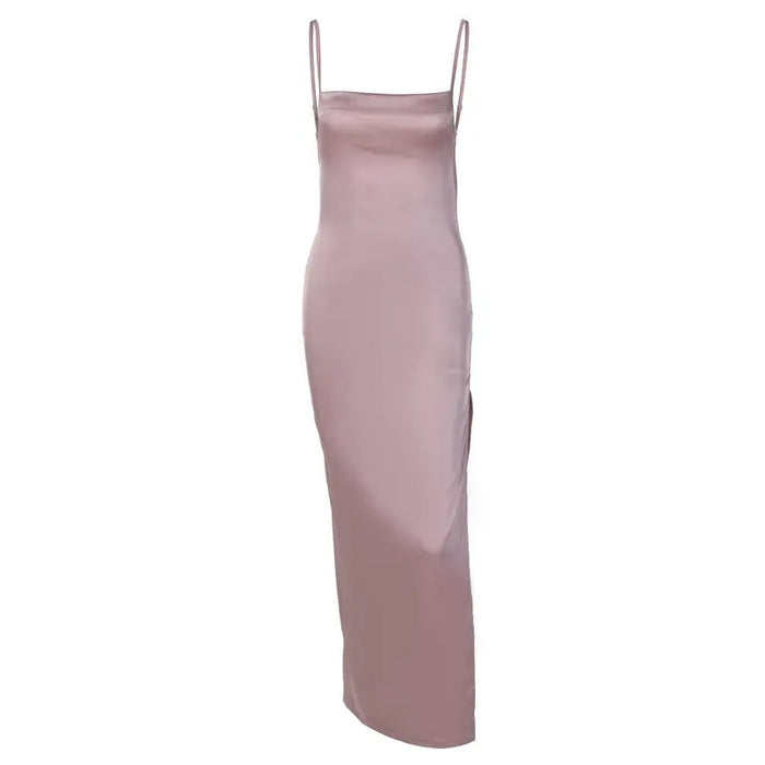 Backless Bow Silk Dress fashionnsio
