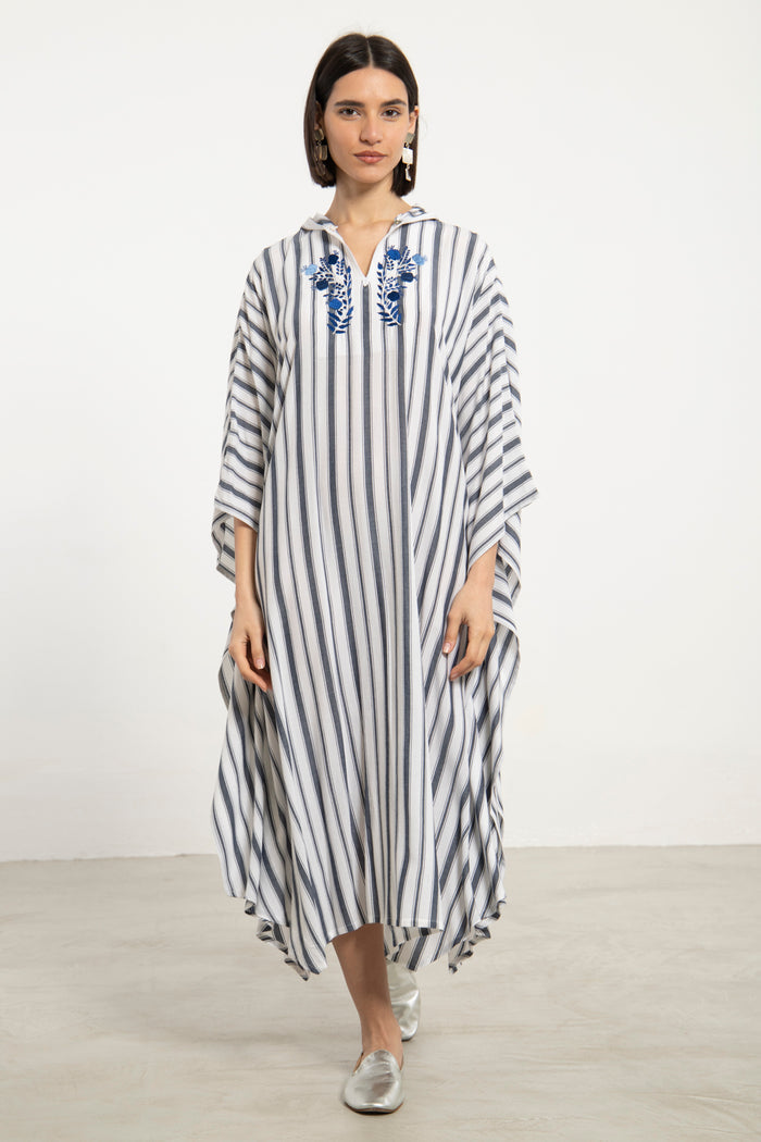 Badiya Cotton Striped Blue Jellaba