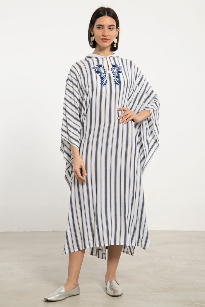 Badiya Cotton Striped Blue Jellaba