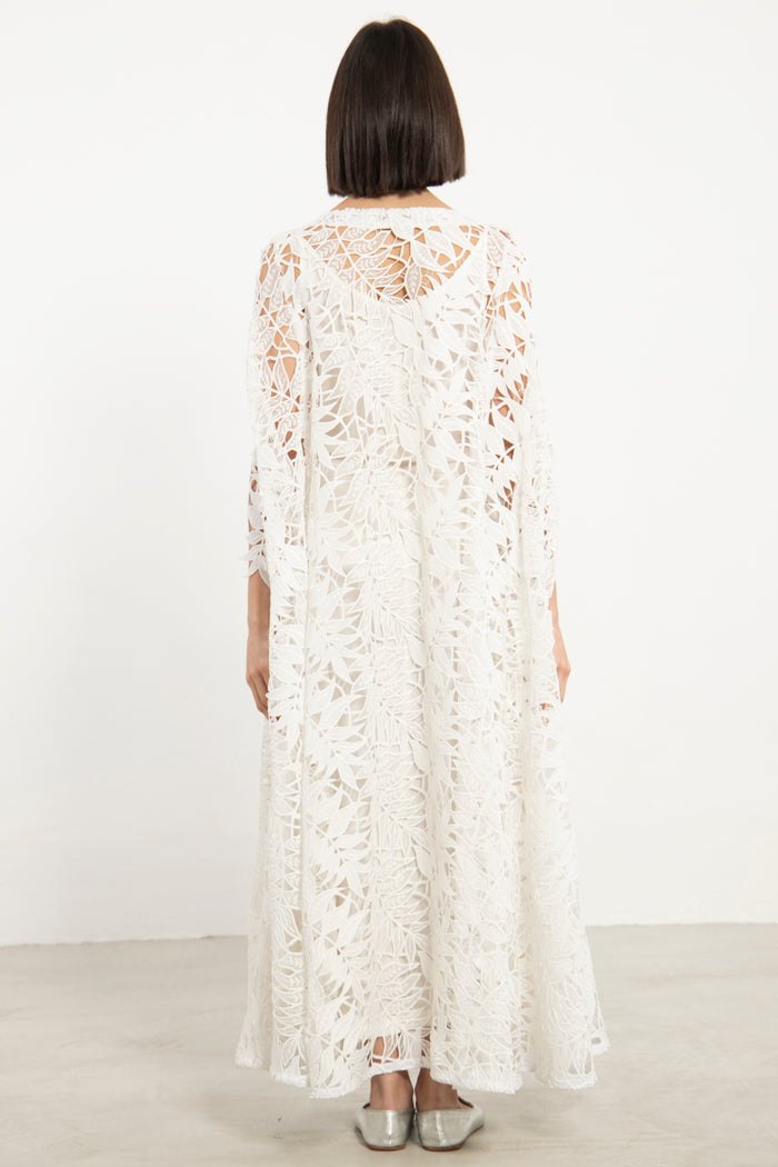 Balkis Cotton Lace Feuillage Dress