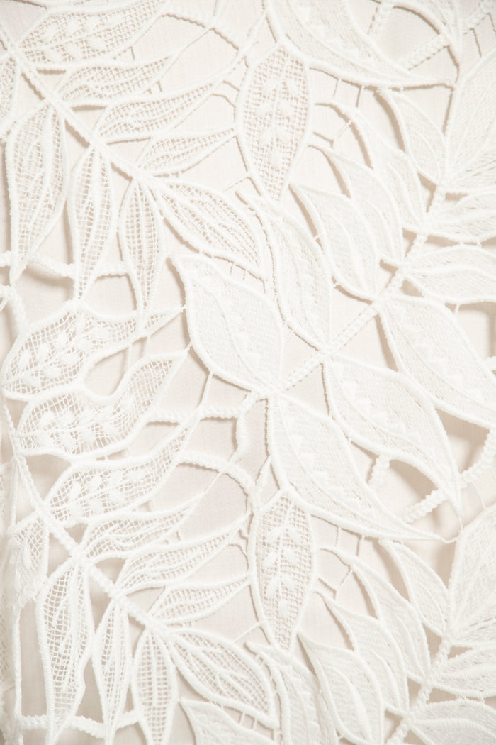 Balkis Cotton Lace Feuillage Dress