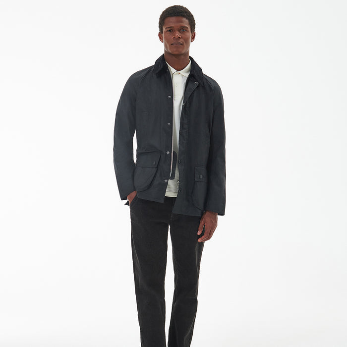 Barbour - Ashby Waxed Jacket in Black - Nigel Clare