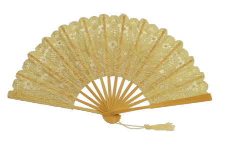 Battenberg Lace Fan - Ivory