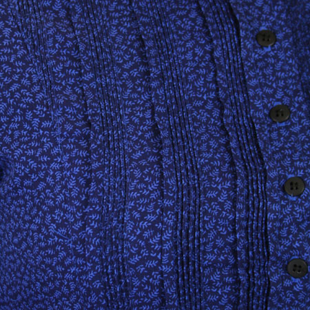 Beatrice Prairie Dress - Royal Blue Leaf
