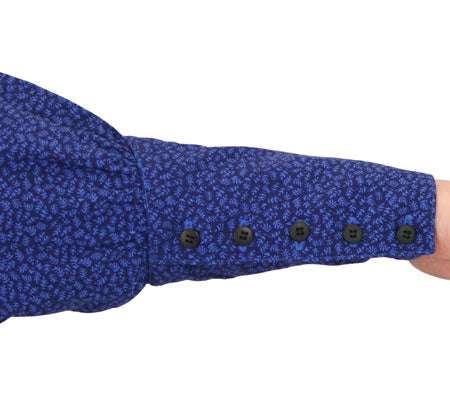 Beatrice Prairie Dress - Royal Blue Leaf