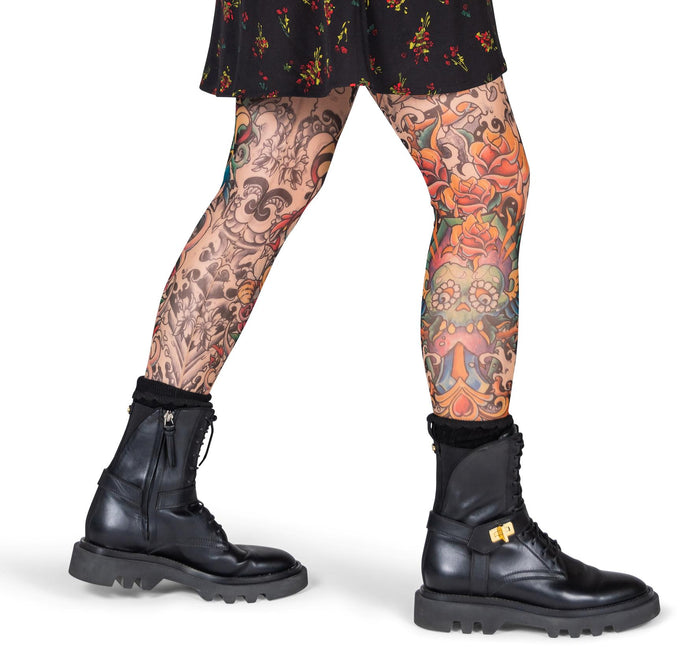 Black Salvation Tattoo Leggings - Salvation Art with Black Water