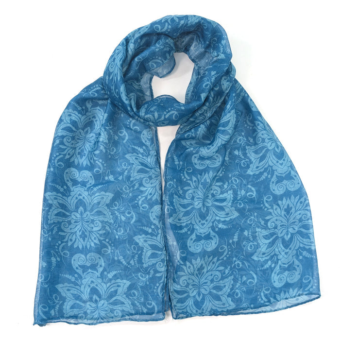 Blue Baroque Scarf (50x180cm) - Exclusive Design