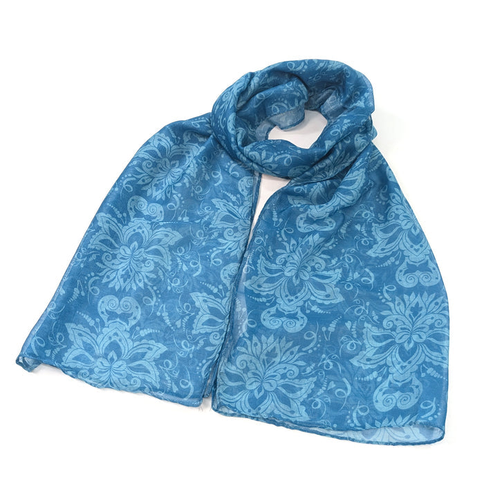 Blue Baroque Scarf (50x180cm) - Exclusive Design