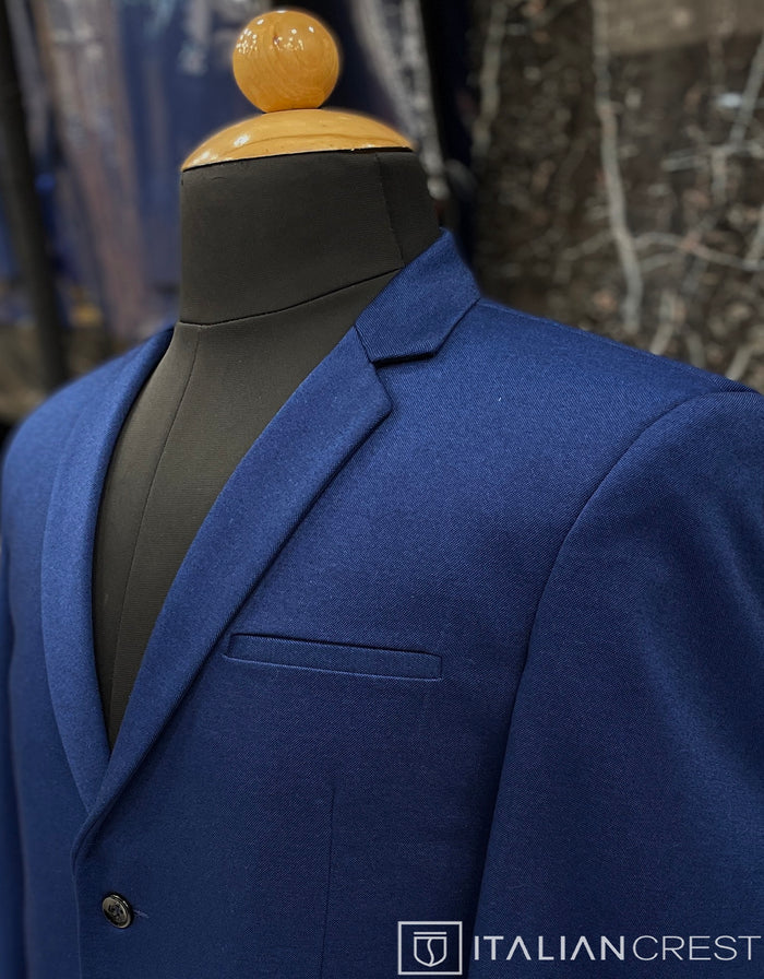 Blue Knitted Tweed Blazer