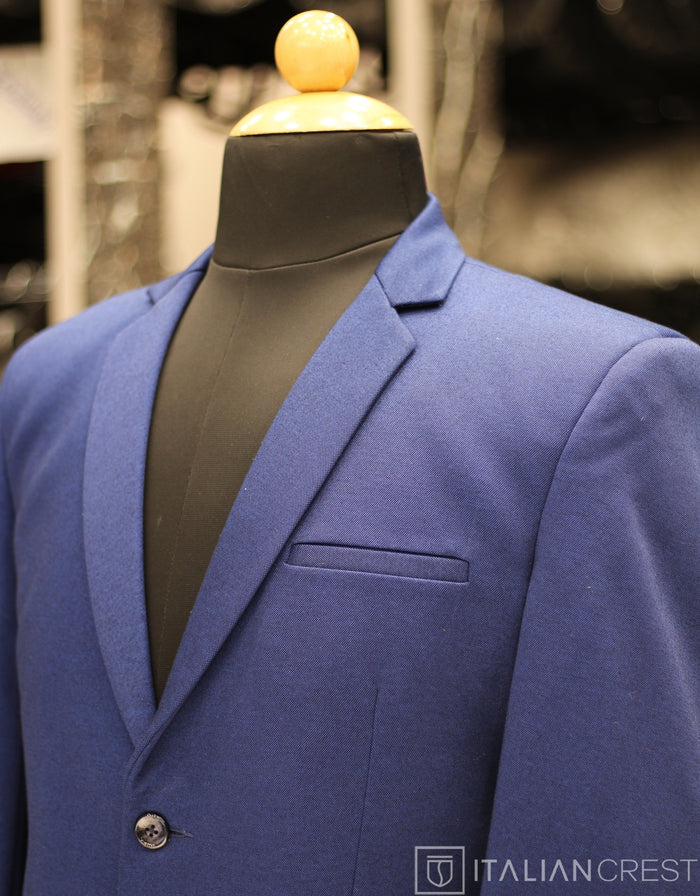 Blue Knitted Tweed Blazer