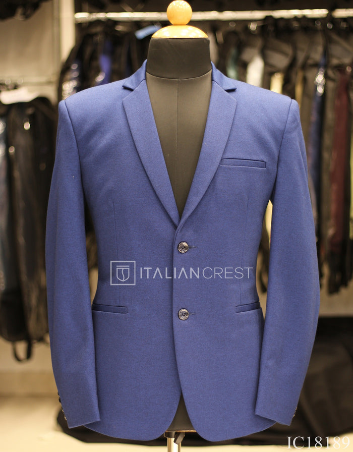 Blue Knitted Tweed Blazer