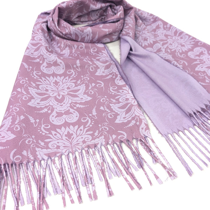 Blush Baroque Pashmina Style Scarf (70x180cm) - Exclusive Design