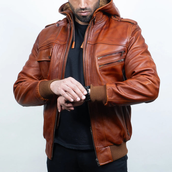 Bomber Jacket Brown - Nappa Leather