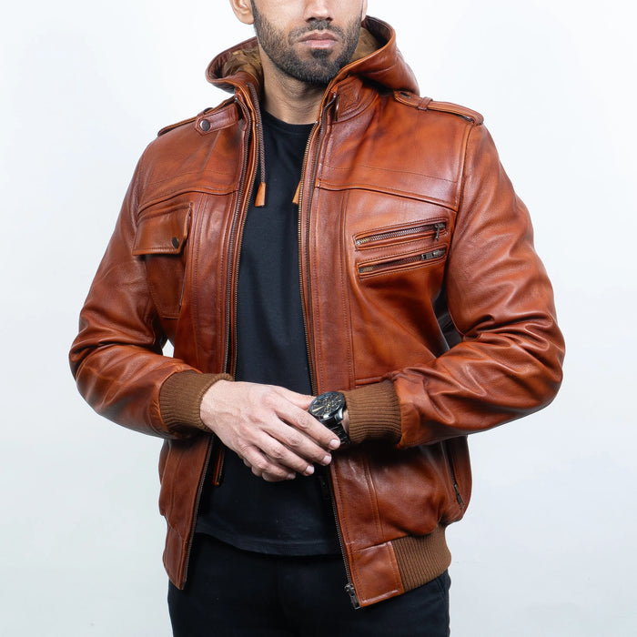 Bomber Jacket Brown - Nappa Leather