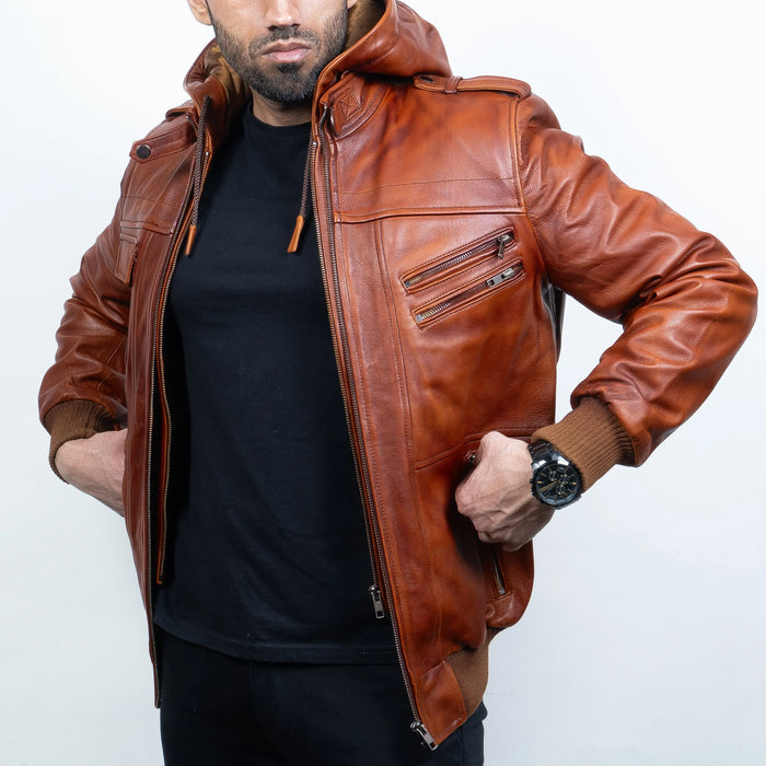 Bomber Jacket Brown - Nappa Leather