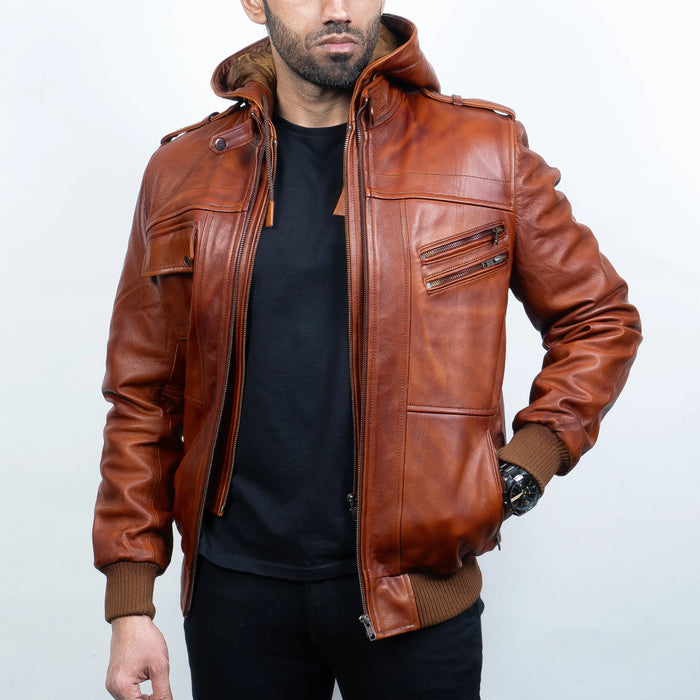 Bomber Jacket Brown - Nappa Leather