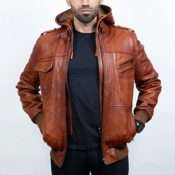 Bomber Jacket Brown - Nappa Leather