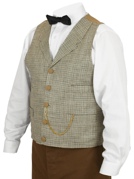 Bonner Vest - Tan Houndstooth