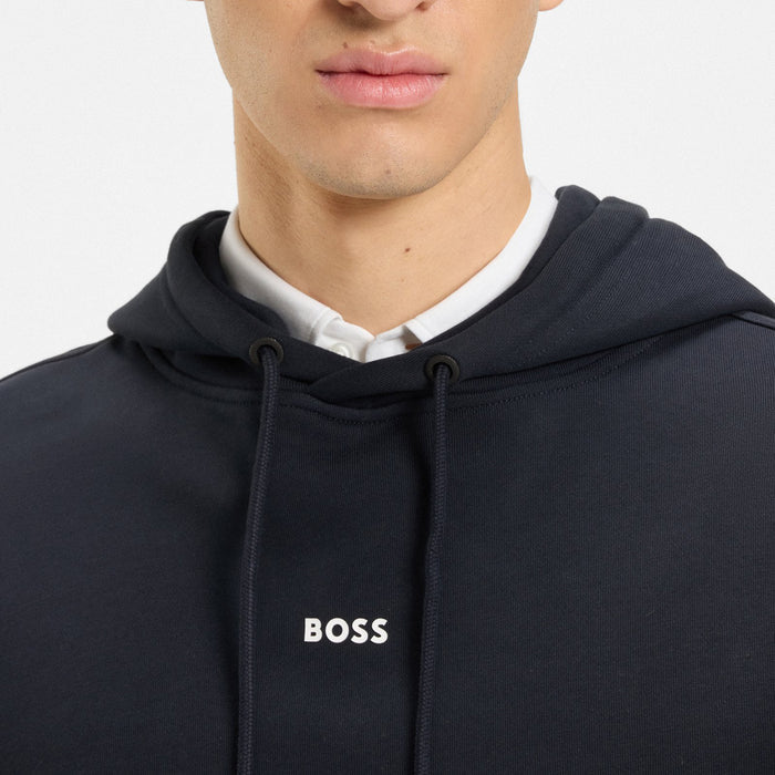 Boss Orange - WESMALLHOOD Logo Hoodie in Navy - Nigel Clare