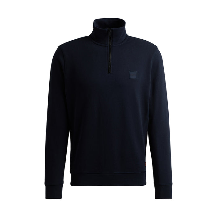 BOSS Orange - Zetrust 1/4 Zip Sweatshirt in Dark Blue - Nigel Clare