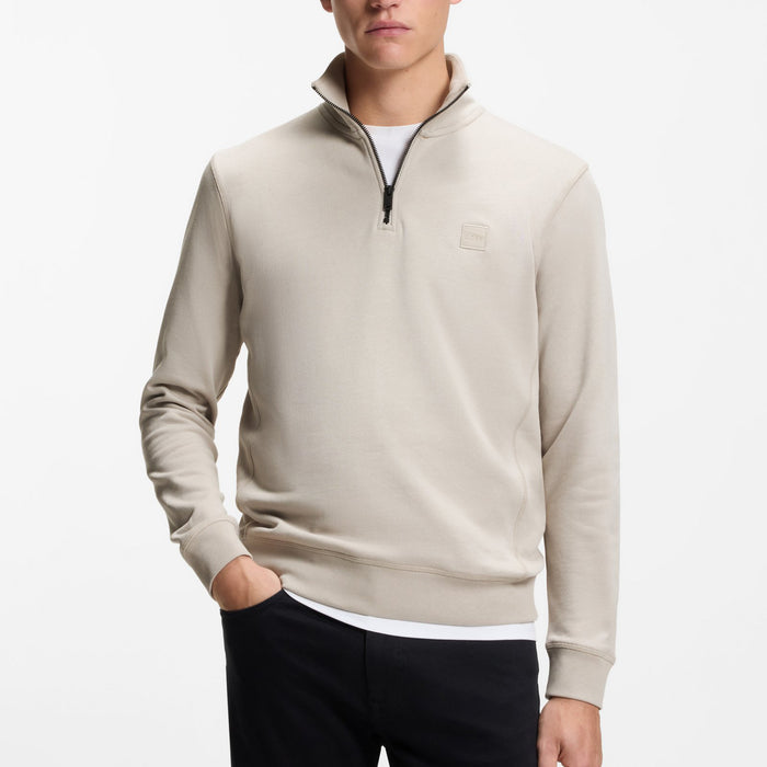 BOSS Orange - Zetrust 1/4 Zip Sweatshirt in Light Grey - Nigel Clare