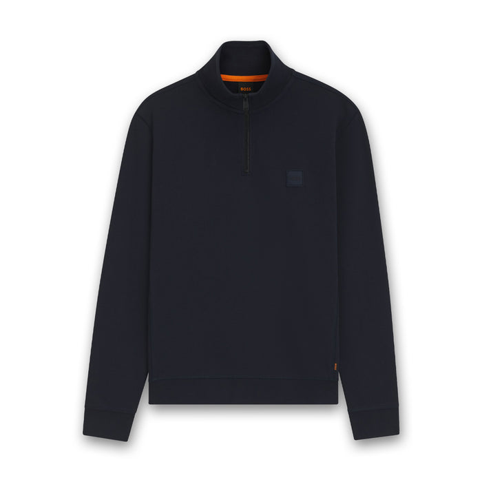 Boss Orange - Zetrust Zip Neck Sweatshirt in Dark Blue - Nigel Clare