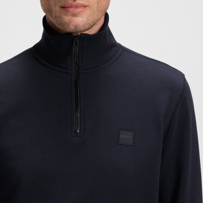 Boss Orange - Zetrust Zip Neck Sweatshirt in Dark Blue - Nigel Clare