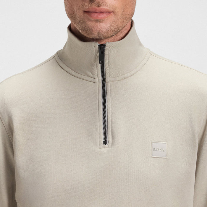 Boss Orange - Zetrust Zip Neck Sweatshirt in Light Beige - Nigel Clare