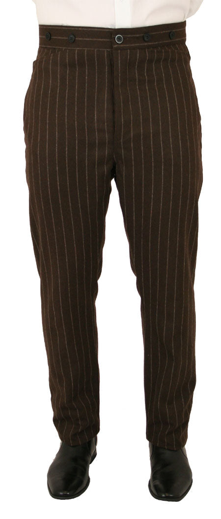 Bosworth Trousers - Brown Pinstripe