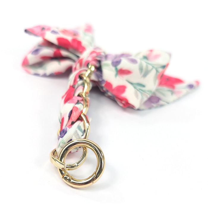 Bow Bag Charm/Keyring - Pastel Flowers