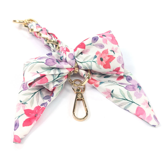 Bow Bag Charm/Keyring - Pastel Flowers