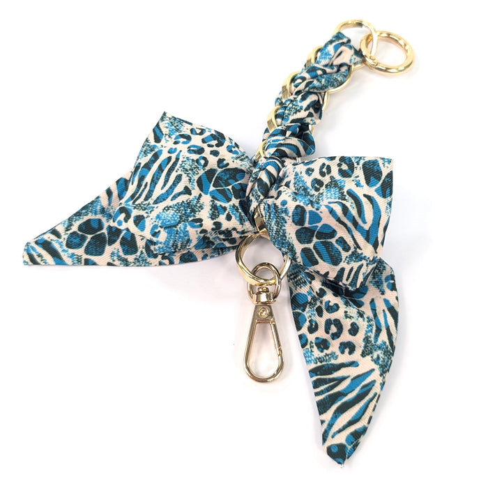 Bow Bag Charm/Keyring - Walk on the Wild Side - Teal