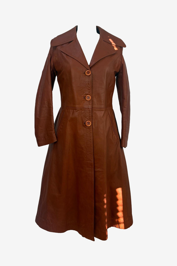 Brown Leather Coat
