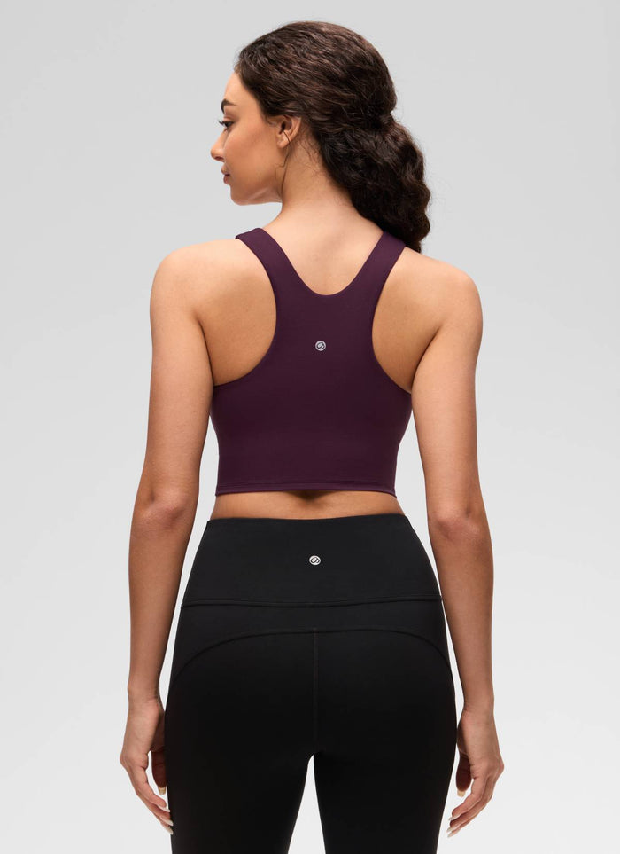 CRZ YOGA  Women's Yoga Low Support Butterluxe Tank High Neck Racerback Deep Purple