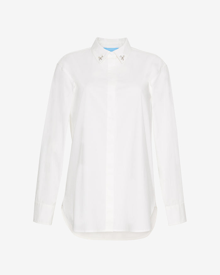 Button Down Top in White