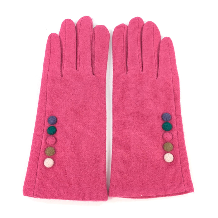 Buttoned Gloves - Pink