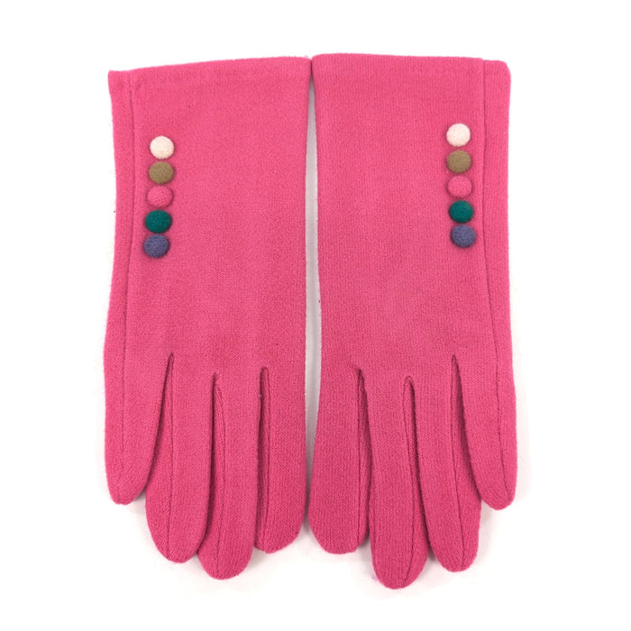 Buttoned Gloves - Pink