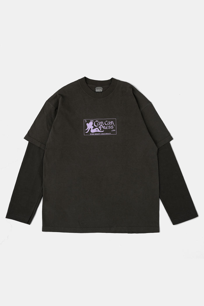 CAN CAN Layered LS Shirts Fade Blk / Can Can Press x FIFTH