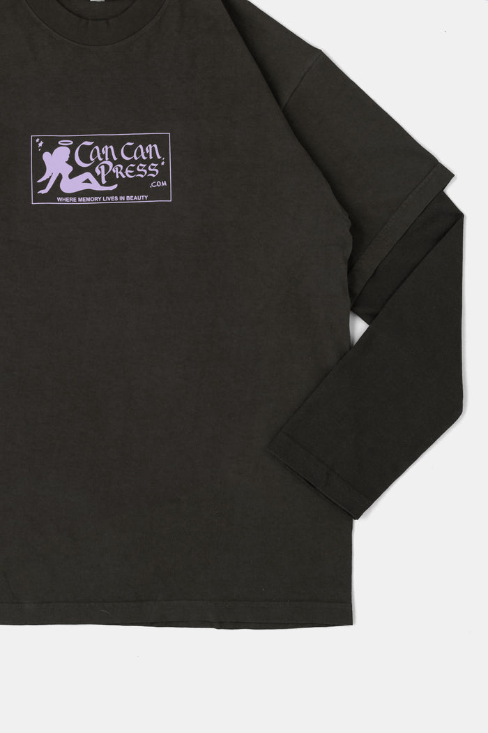 CAN CAN Layered LS Shirts Fade Blk / Can Can Press x FIFTH