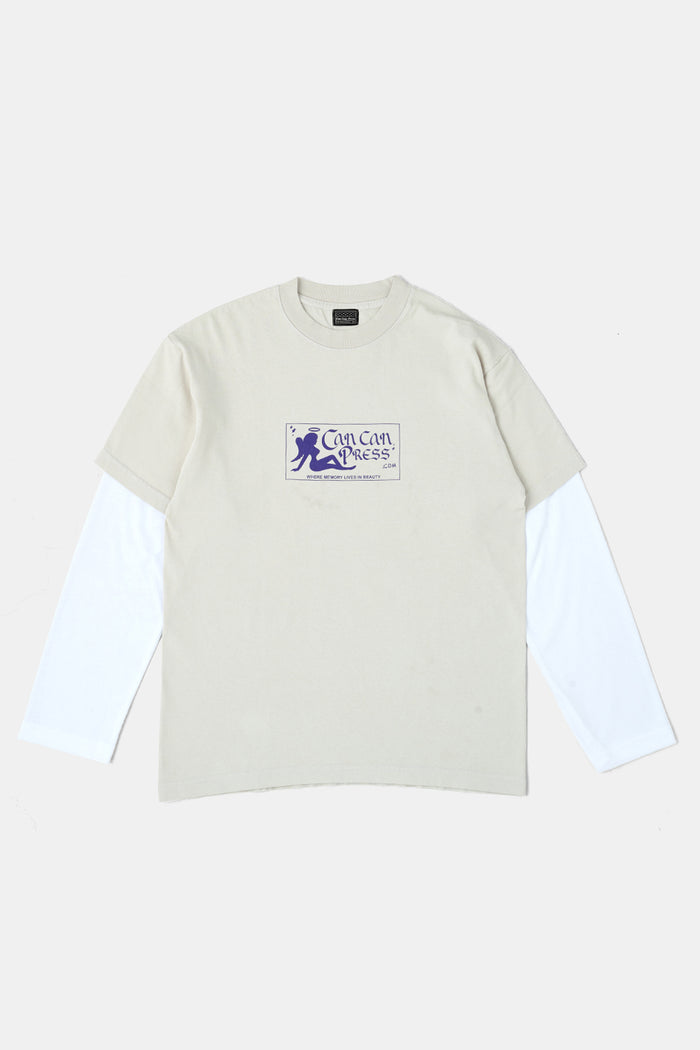 CAN CAN Layered LS Shirts Stone / Can Can Press x FIFTH