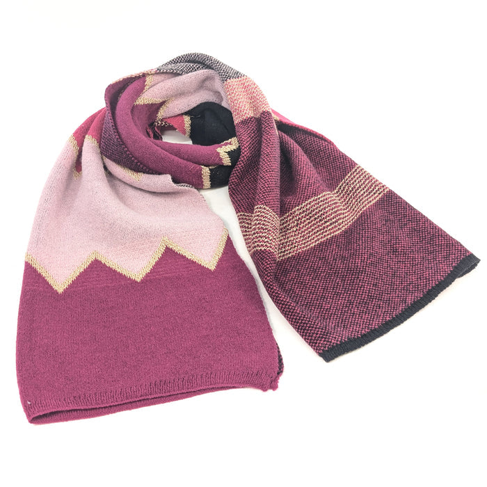 Candi - Knitted ZigZag Scarf (55x180cm) - Pinks
