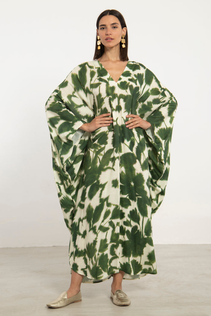 Carthage Cotton Silk Green Dress