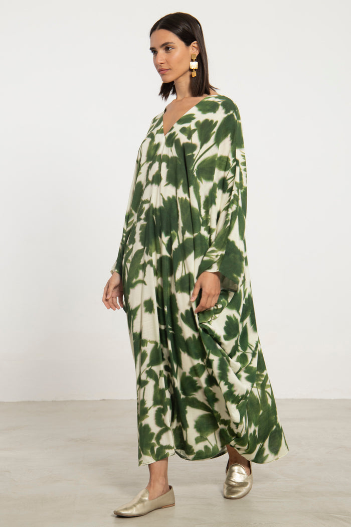Carthage Cotton Silk Green Dress