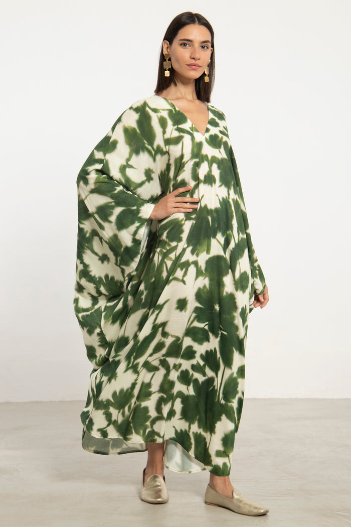 Carthage Cotton Silk Green Dress