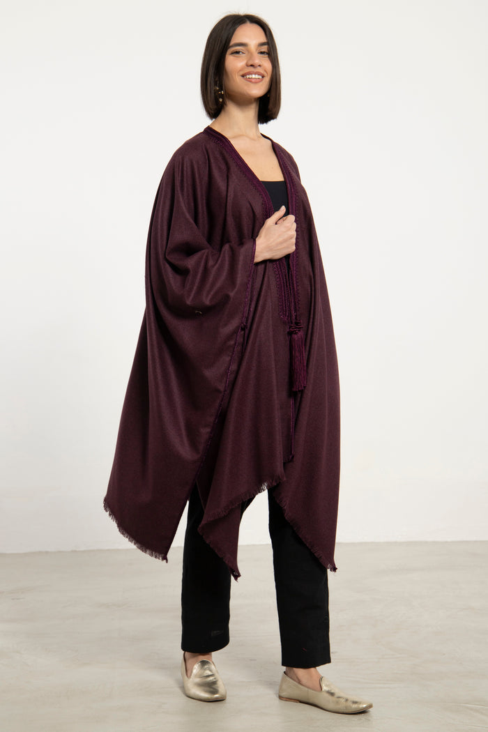 Cashmere Burgundy Poncho