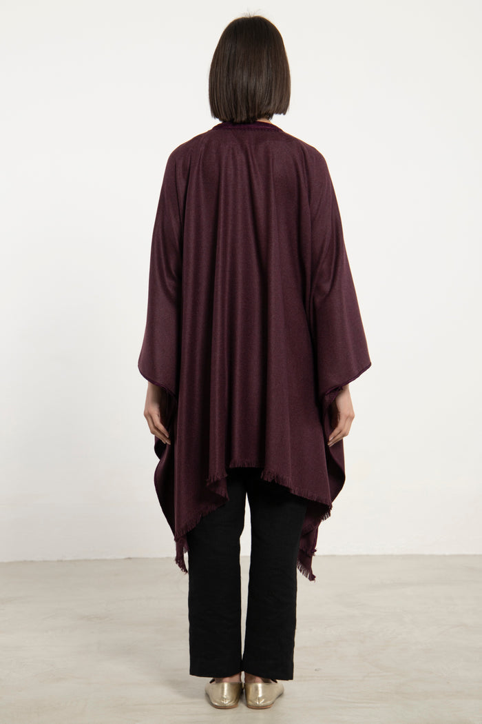 Cashmere Burgundy Poncho
