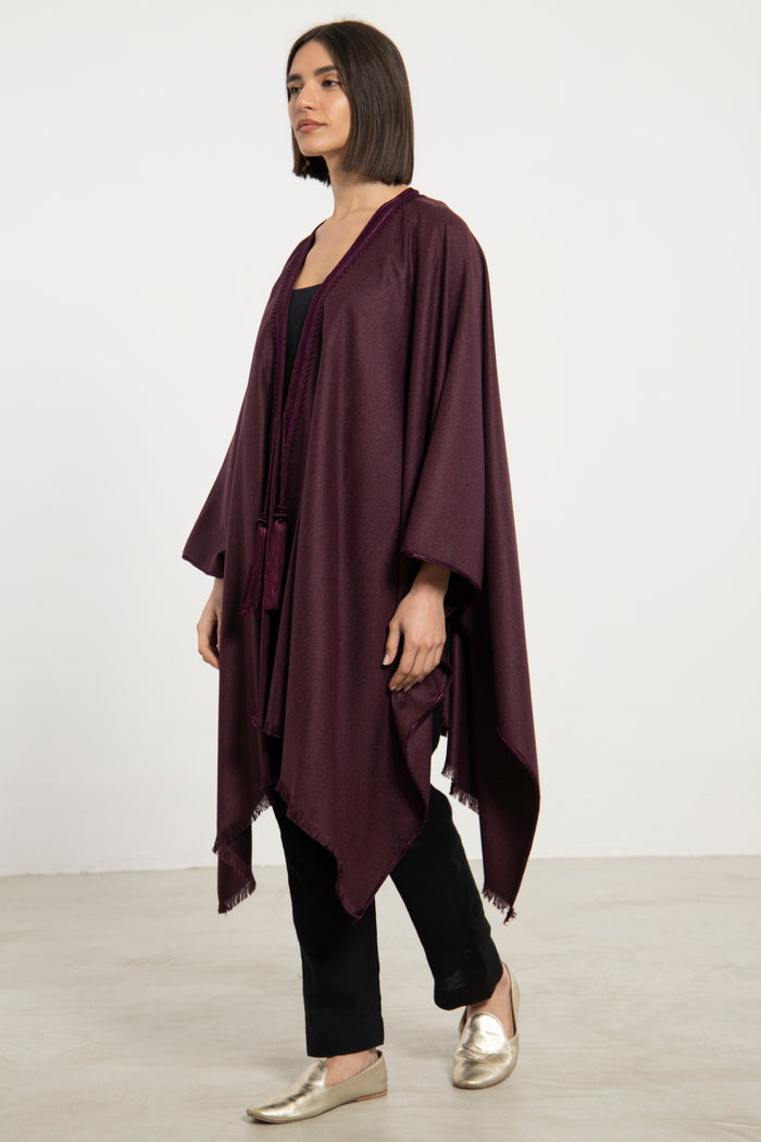 Cashmere Burgundy Poncho