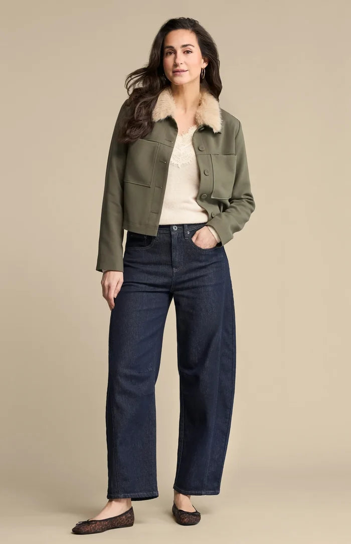 Cayla Dark Blue Barrel Jeans L28