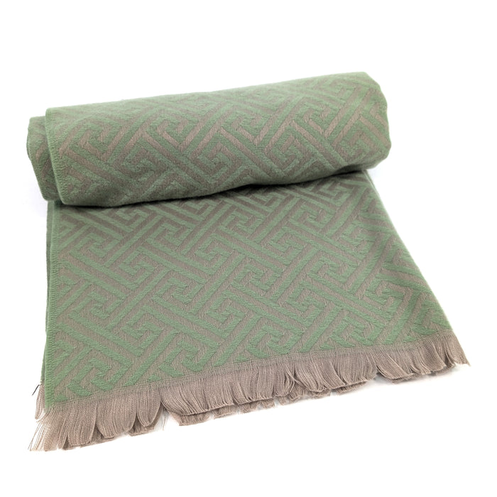 Cekik - Maze Pattern Pashmina Scarf (65x185cm) - Green