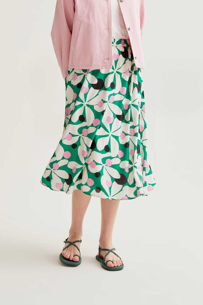 CF Hosta Print Midi Skirt